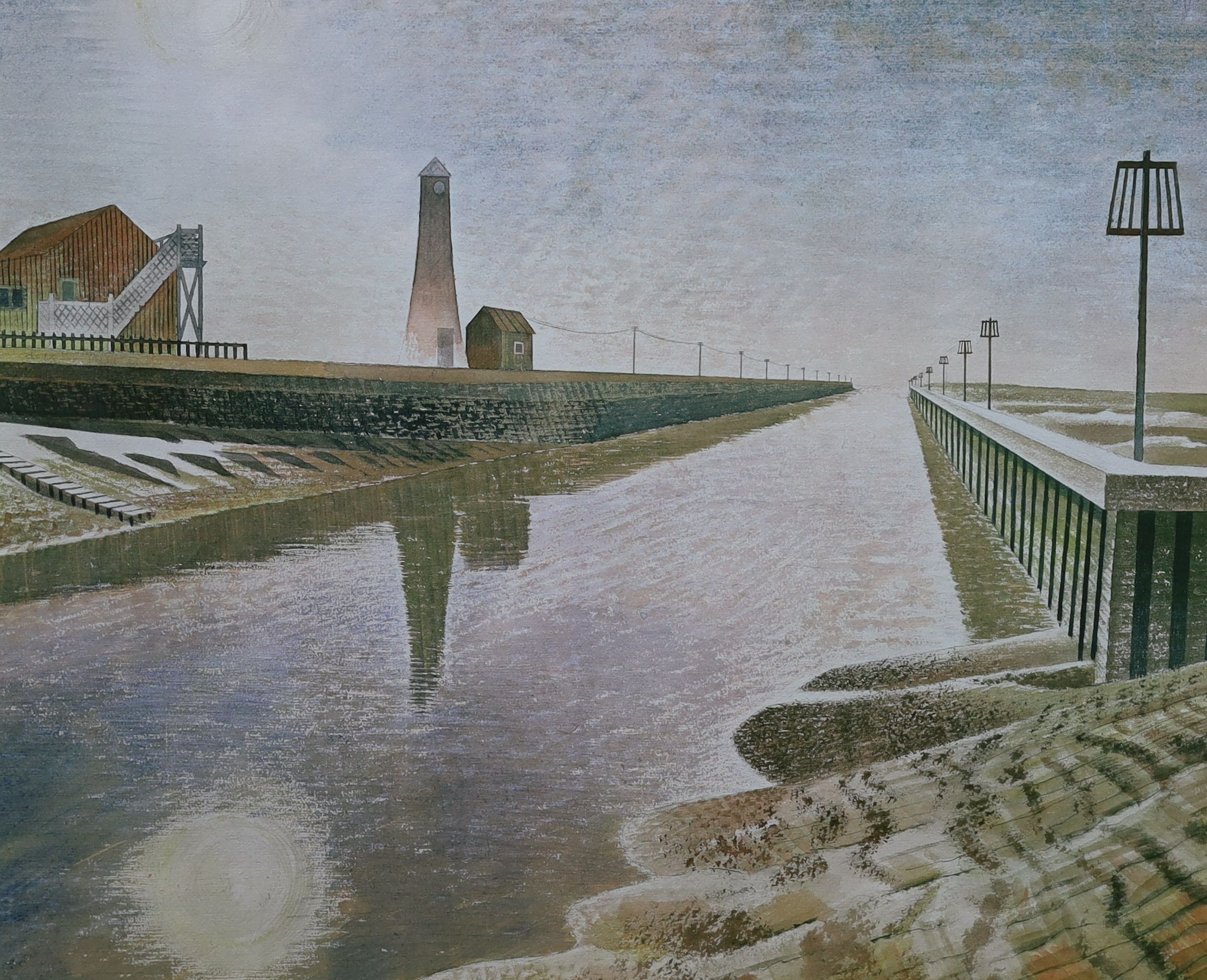 After Eric Ravilious, two limited edition prints, 'Rye Harbour' and 'The Wilmington Giant', 2/950 and 210/950, 47 x 56cm